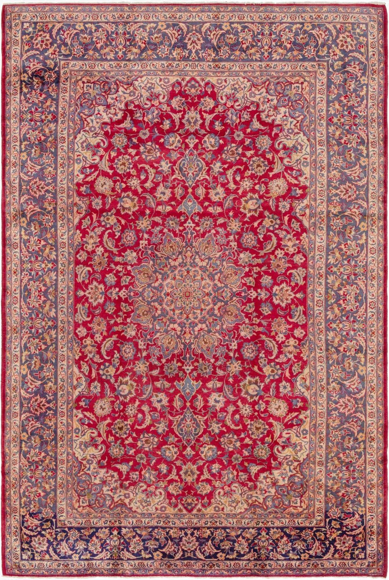 9' 5 x 14' 5  Hand Knotted Isfahan Persian Wool Rug