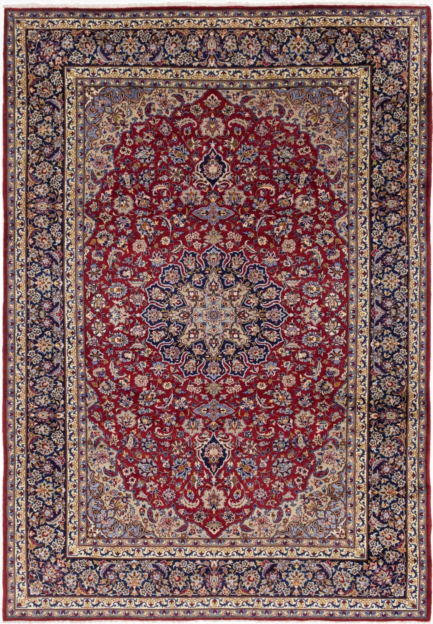 9' 6 x 13' 6  Hand Knotted Isfahan Persian Wool Rug