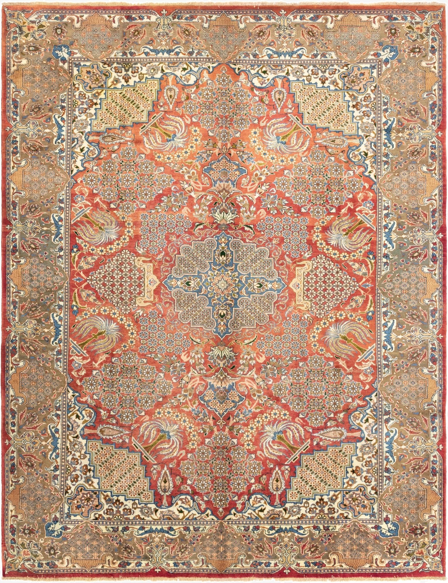 9' 10 x 13'  Hand Knotted Isfahan Persian Wool Rug