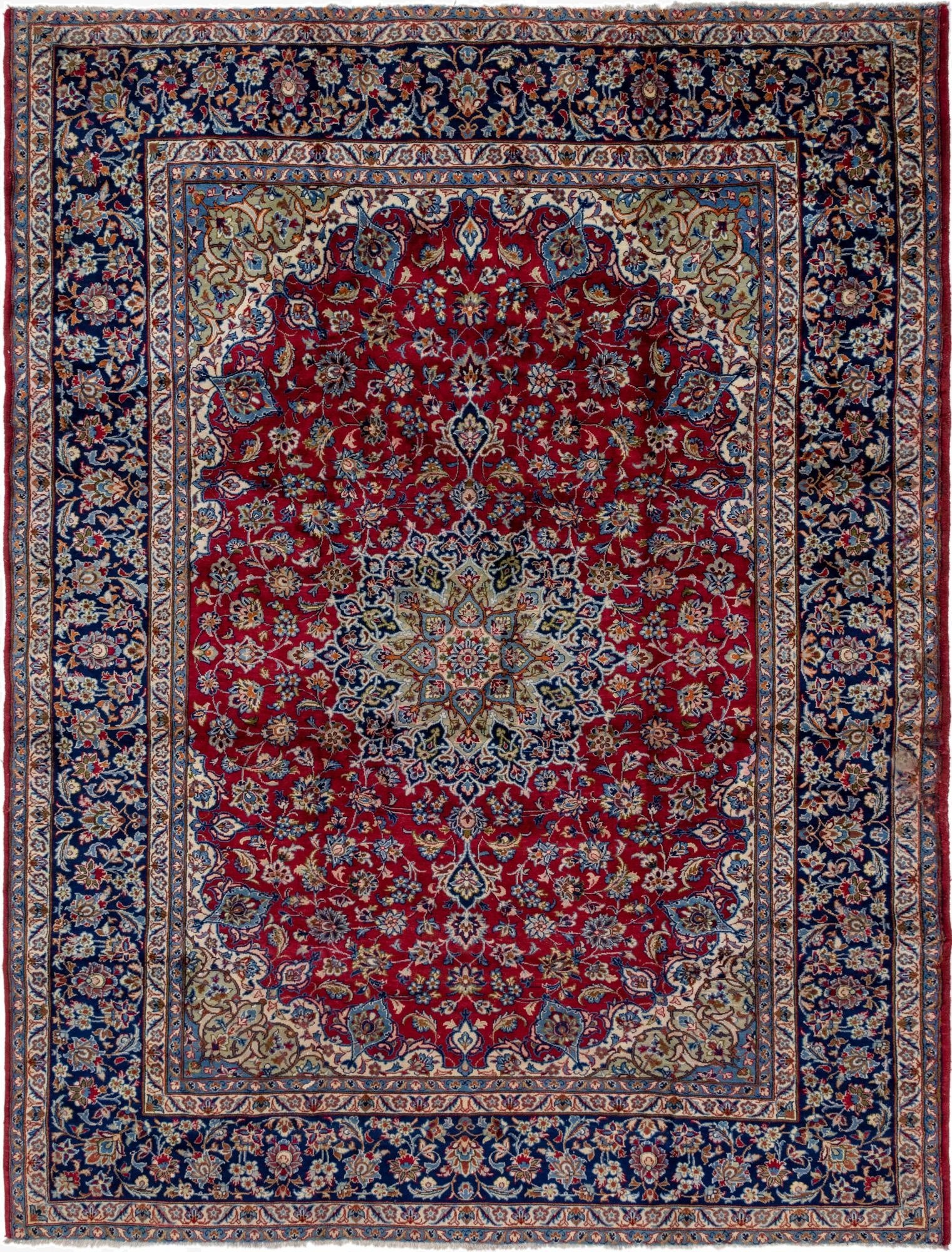 9' 10 x 12' 8  Hand Knotted Isfahan Persian Wool Rug