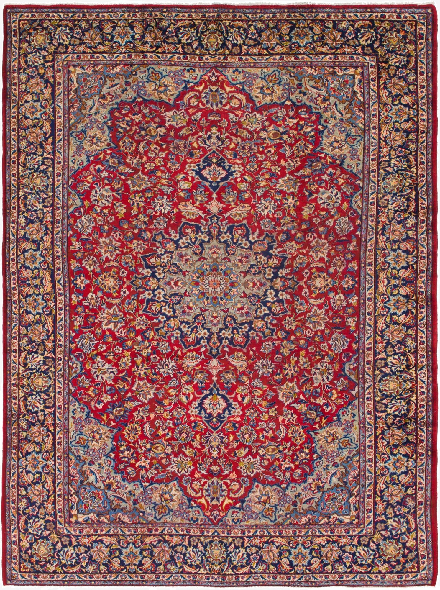 9' 8 x 13' 3  Hand Knotted Isfahan Persian Wool Rug