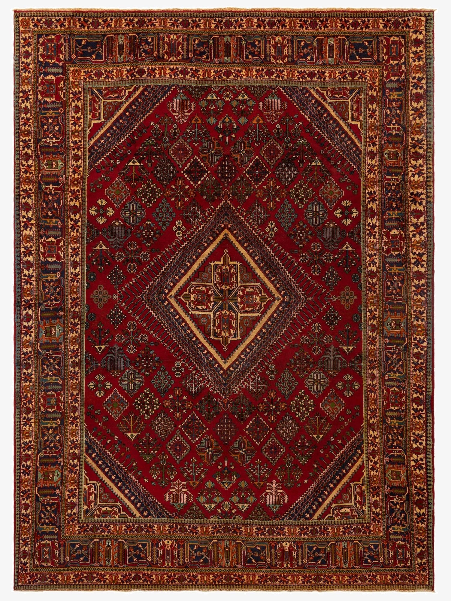 7' 11 x 11'  Hand Knotted Isfahan Persian Wool Rug