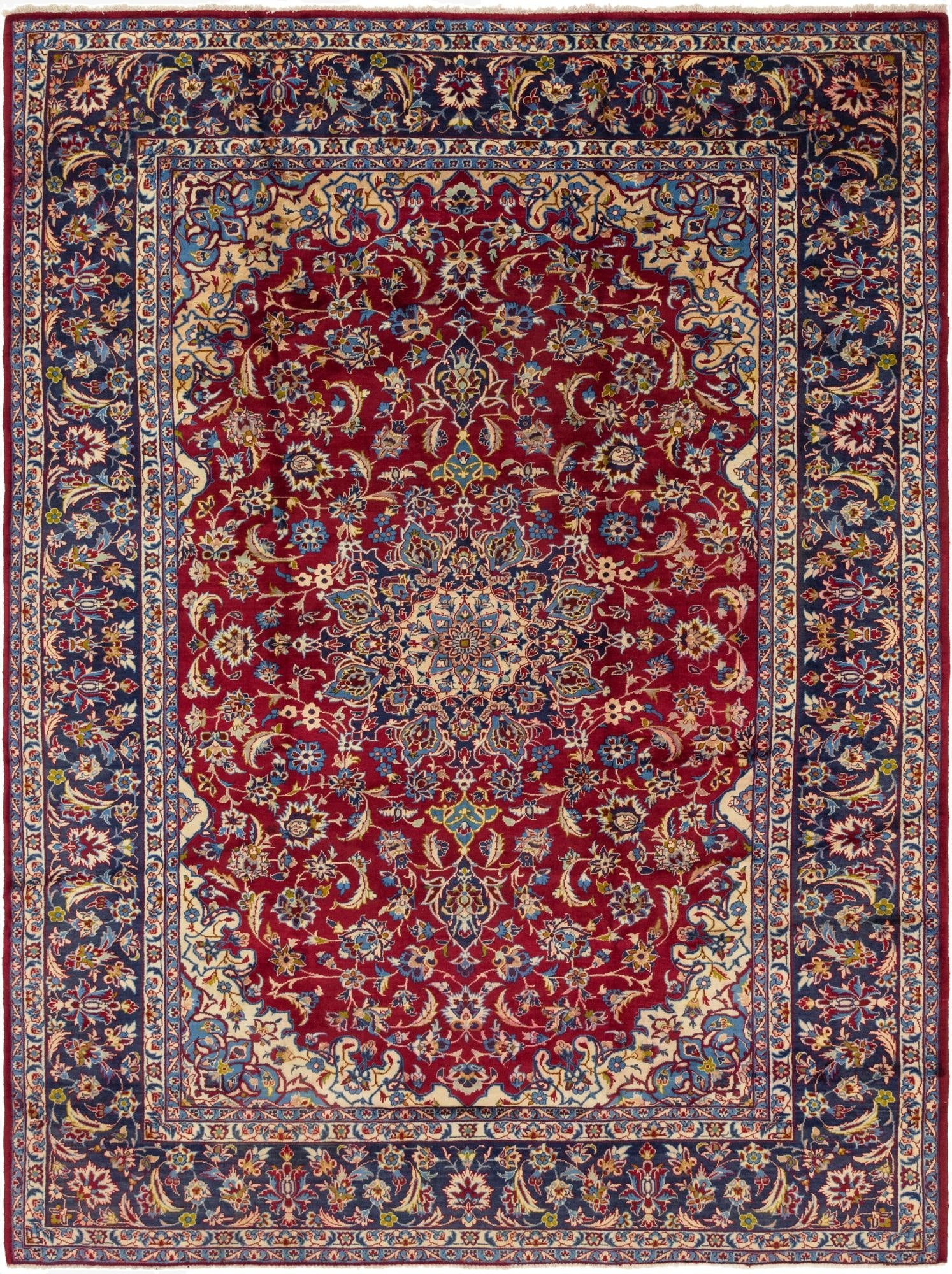 9' 8 x 13'  Hand Knotted Isfahan Persian Wool Rug