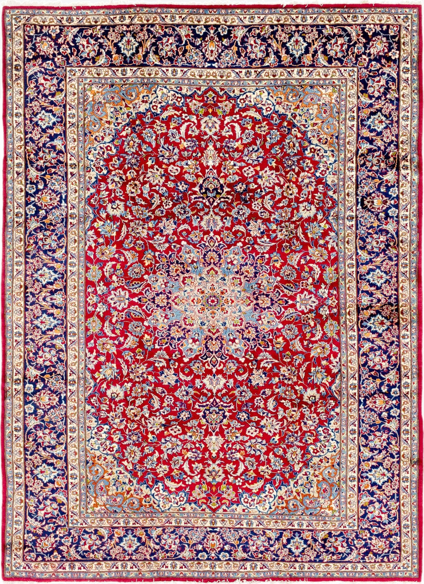9' 7 x 13'  Hand Knotted Isfahan Persian Wool Rug