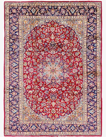9' 7 x 13' Hand Knotted Isfahan Persian Wool Rug