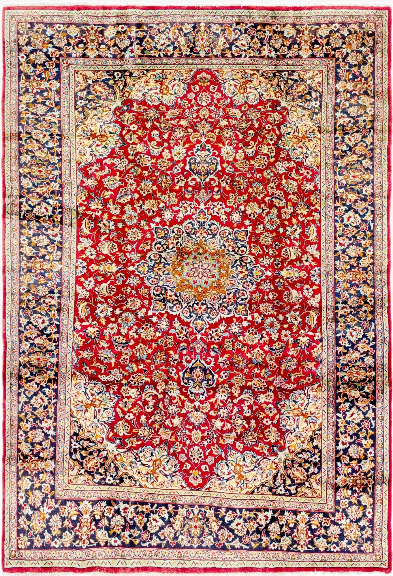 8' 9 x 12' 6  Hand Knotted Isfahan Persian Wool Rug