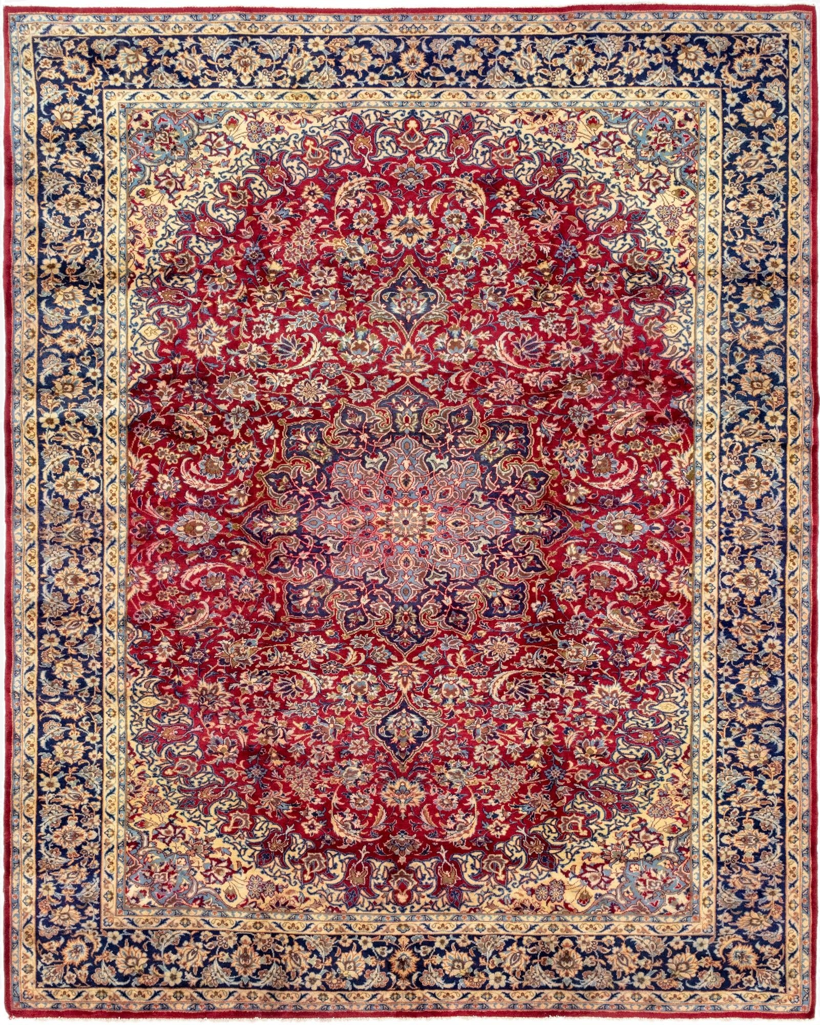 10' x 12' 9  Hand Knotted Isfahan Persian Wool Rug