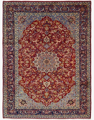 9' 8 x 12' 9 Hand Knotted Isfahan Persian Wool Rug