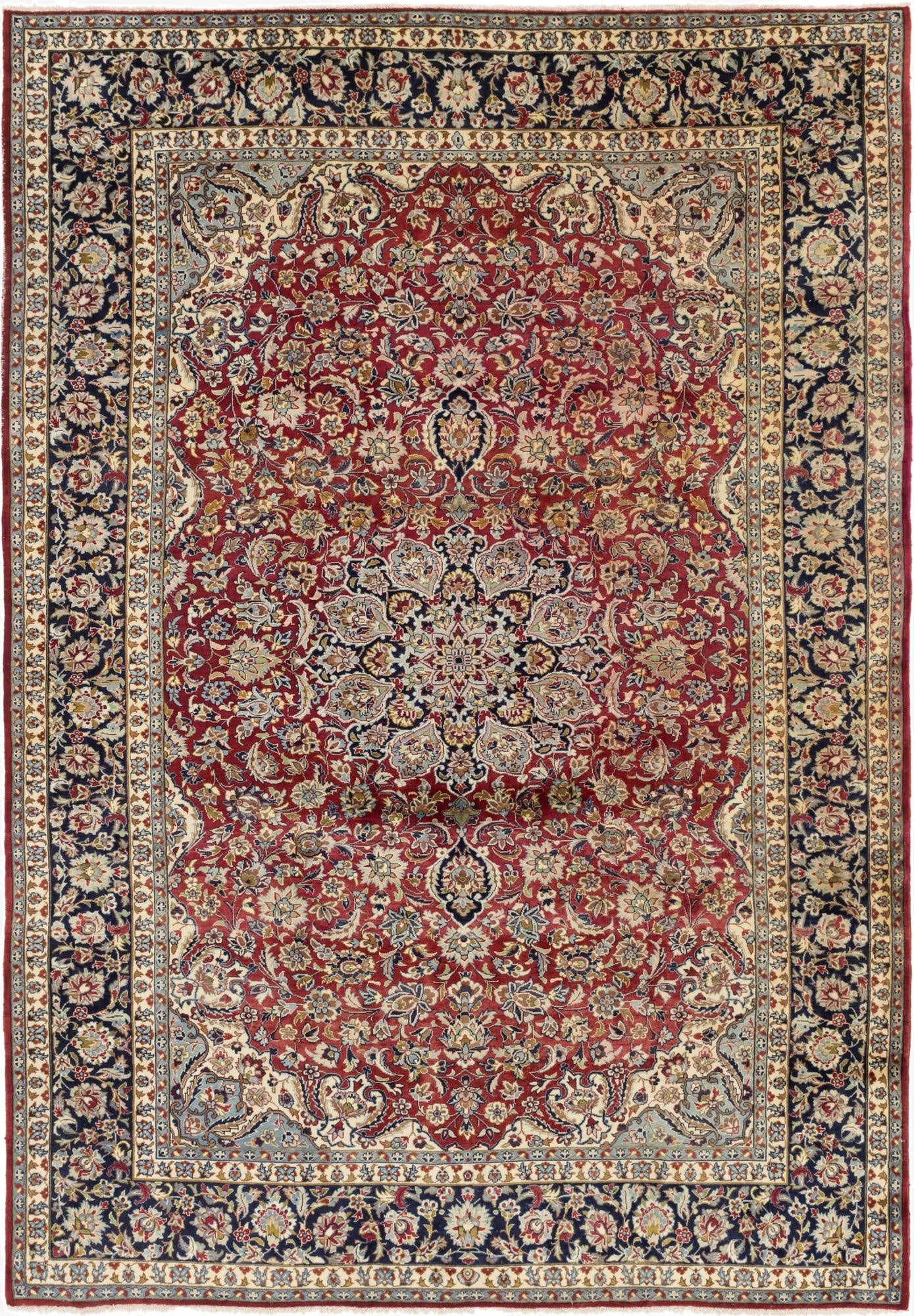9' 4 x 13' 7  Hand Knotted Isfahan Persian Wool Rug