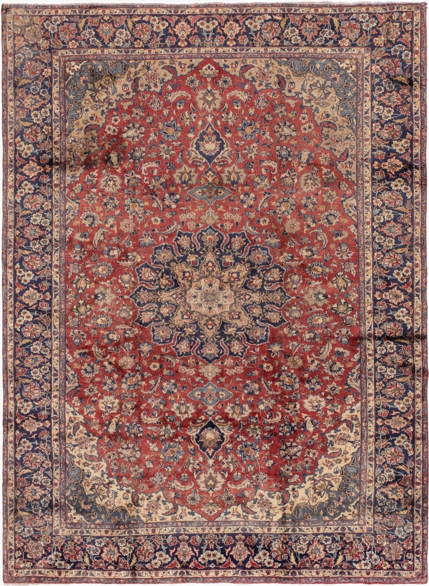 9' 7 x 12' 9  Hand Knotted Isfahan Persian Wool Rug