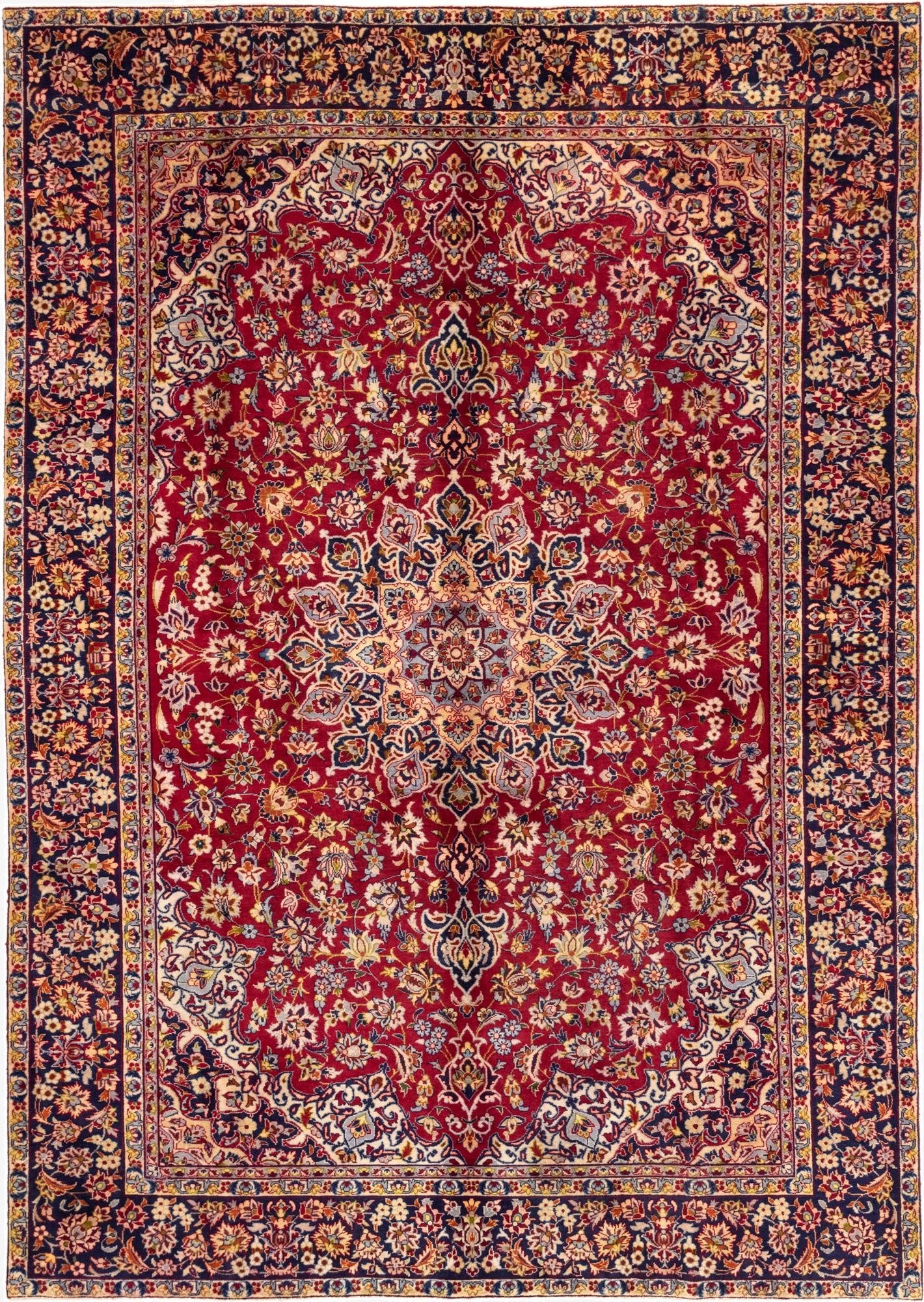 8' 10 x 12' 9  Hand Knotted Isfahan Persian Wool Rug