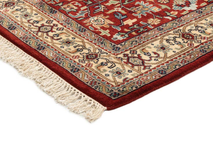 Detail image of 4' 2 x 6' 6 Hand Knotted Jaipur Agra Wool Rug