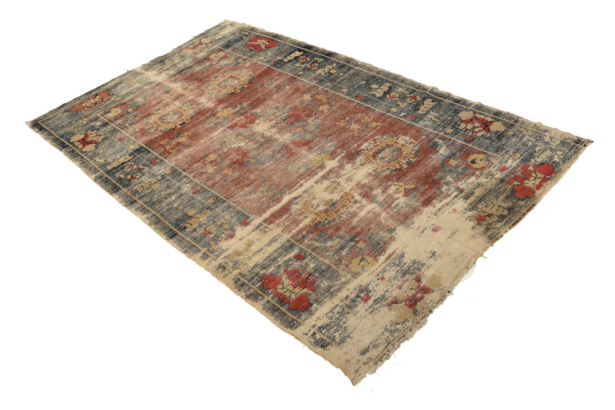 4' 4 x 7' Hand Knotted Jaipur Agra Wool Rug