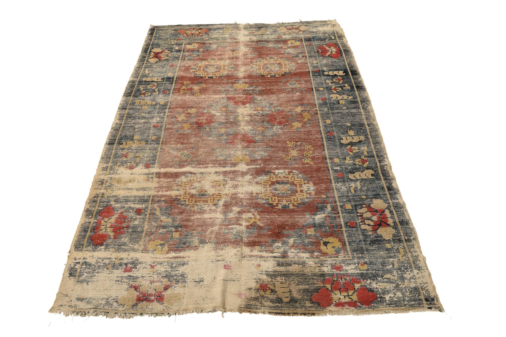 4' 4 x 7' Hand Knotted Jaipur Agra Wool Rug