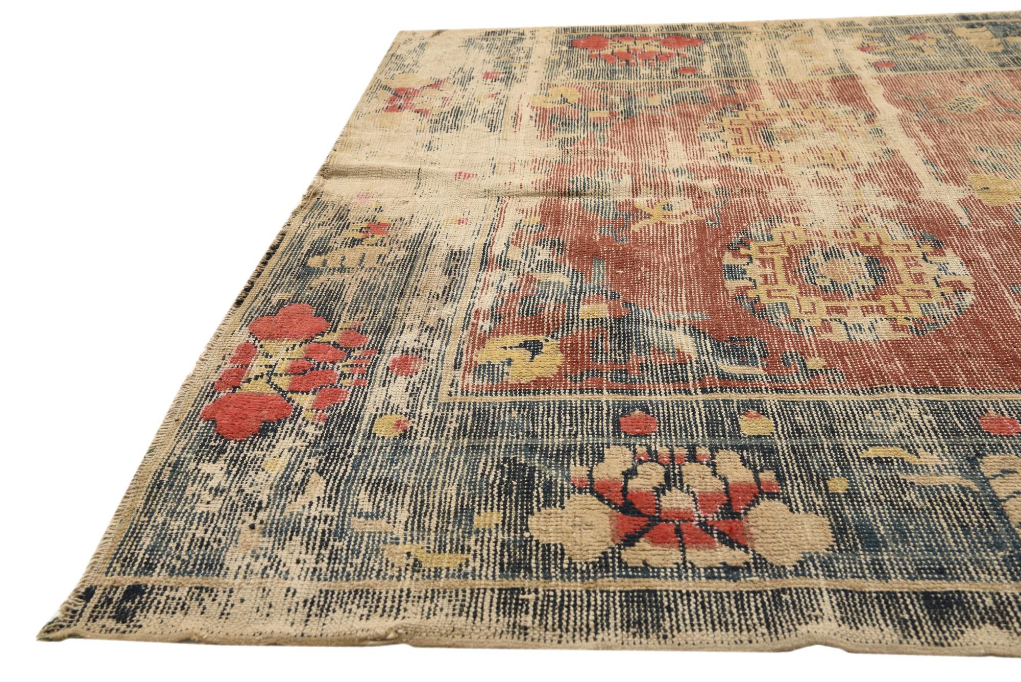 4' 4 x 7' Hand Knotted Jaipur Agra Wool Rug