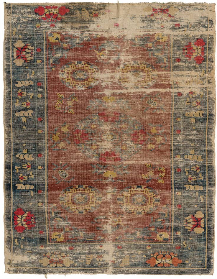 Detail image of 4' 4 x 7' Hand Knotted Jaipur Agra Wool Rug