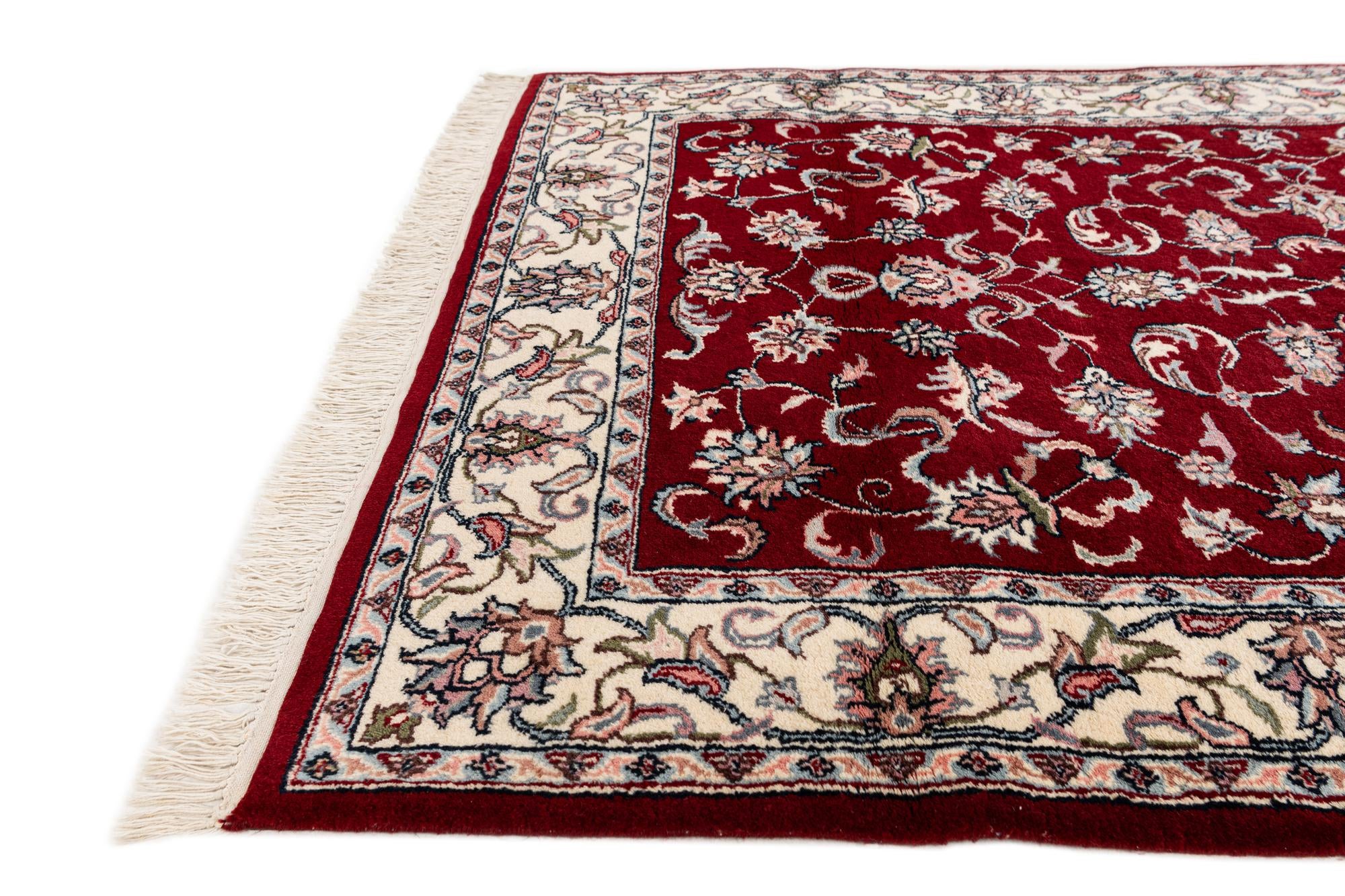 4' x 6' Hand Knotted Jaipur Agra Wool Rug