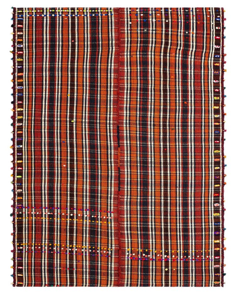 Detail image of 4' 10 x 7' Jajim Wool Rug