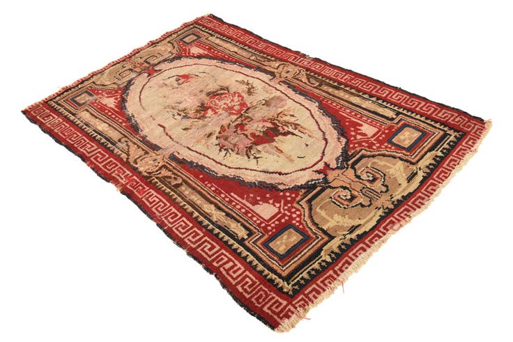 Detail image of 3' 9 x 5' 9 Hand Knotted Karabakh Persian Wool Rug