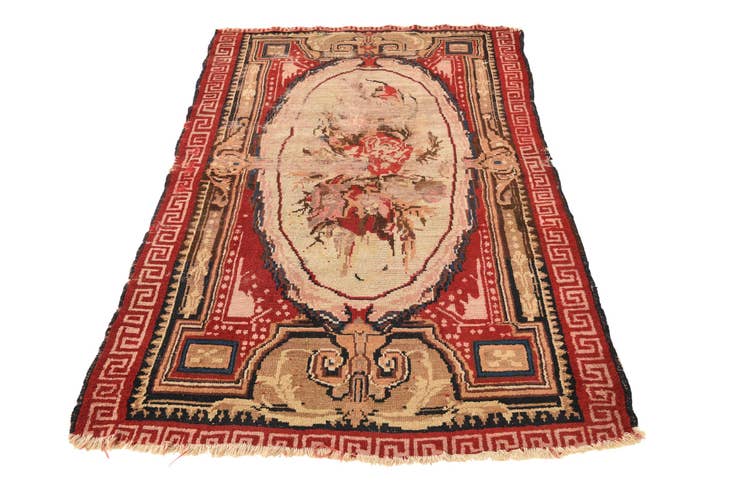 Detail image of 3' 9 x 5' 9 Hand Knotted Karabakh Persian Wool Rug