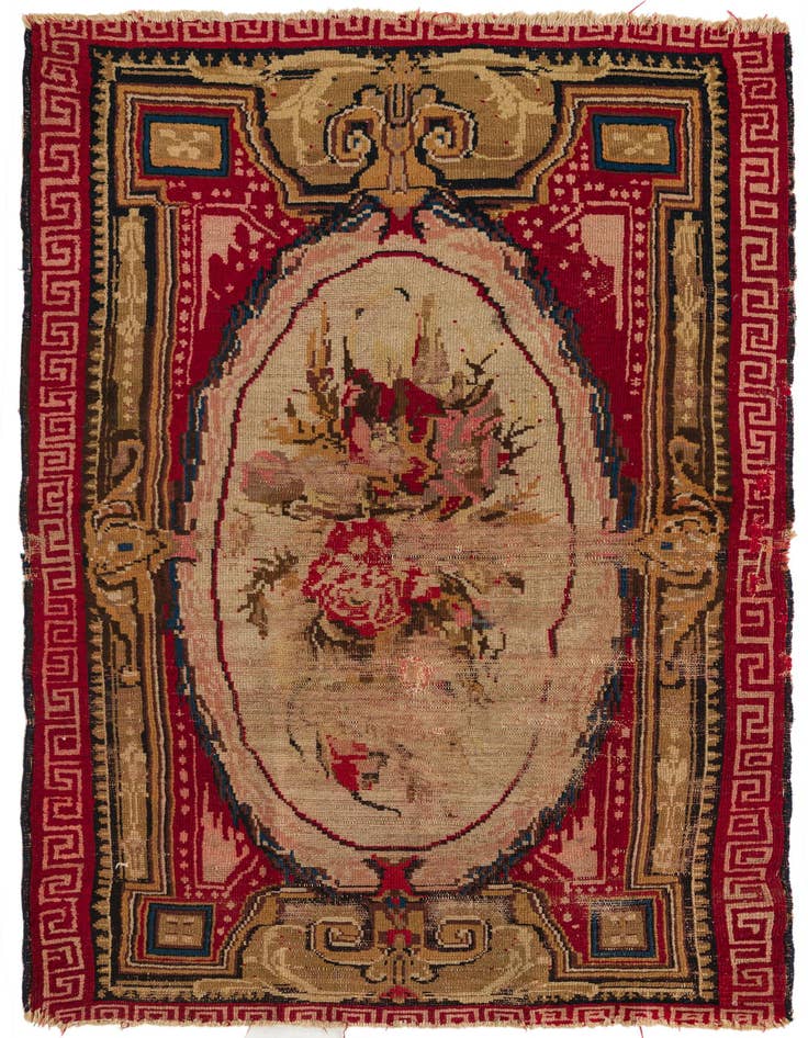 Detail image of 3' 9 x 5' 9 Hand Knotted Karabakh Persian Wool Rug