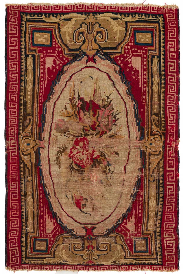 Detail image of 3' 9 x 5' 9 Hand Knotted Karabakh Persian Wool Rug
