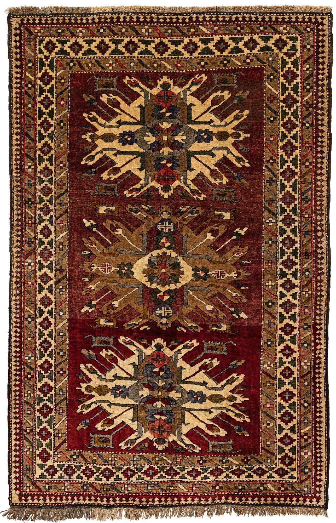 4' 3 x 7' 6 Hand Knotted Kars Wool Rug