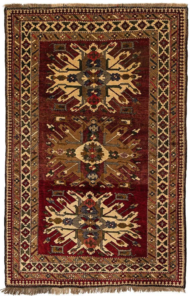 4' 3 x 7' 6 Hand Knotted Kars Wool Rug