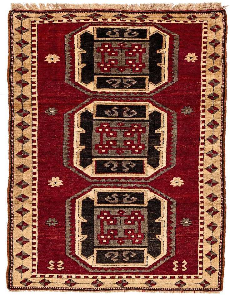 Detail image of 3' 3 x 6' 1 Hand Knotted Kars Wool Rug