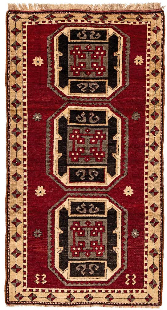 3' 3 x 6' 1 Hand Knotted Kars Wool Rug