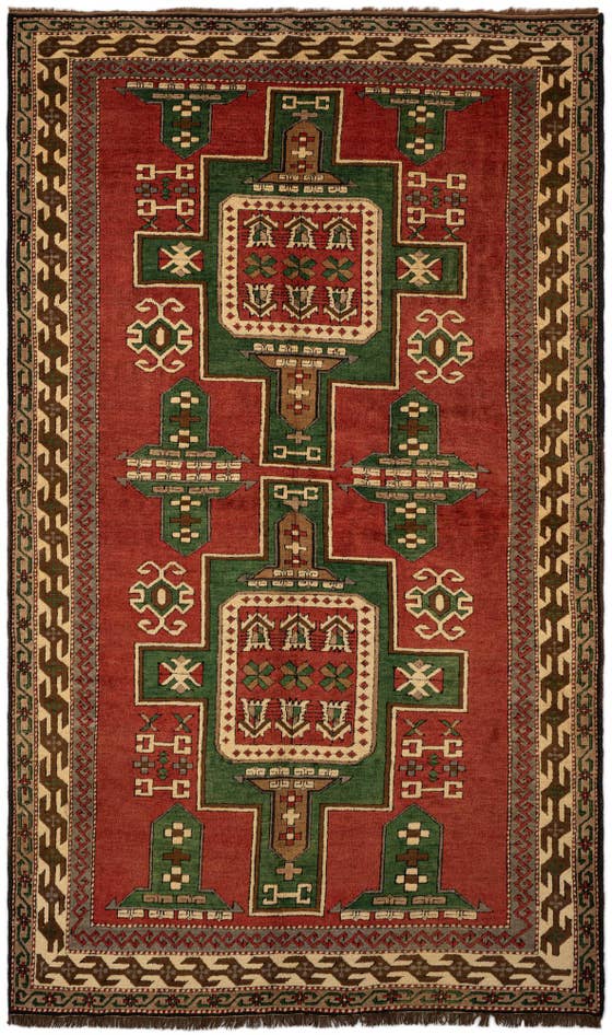 Detail image of 5' 3 x 8' 10 Hand Knotted Kars Wool Rug