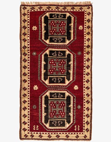 3' 3 x 6' 1 Hand Knotted Kars Wool Rug