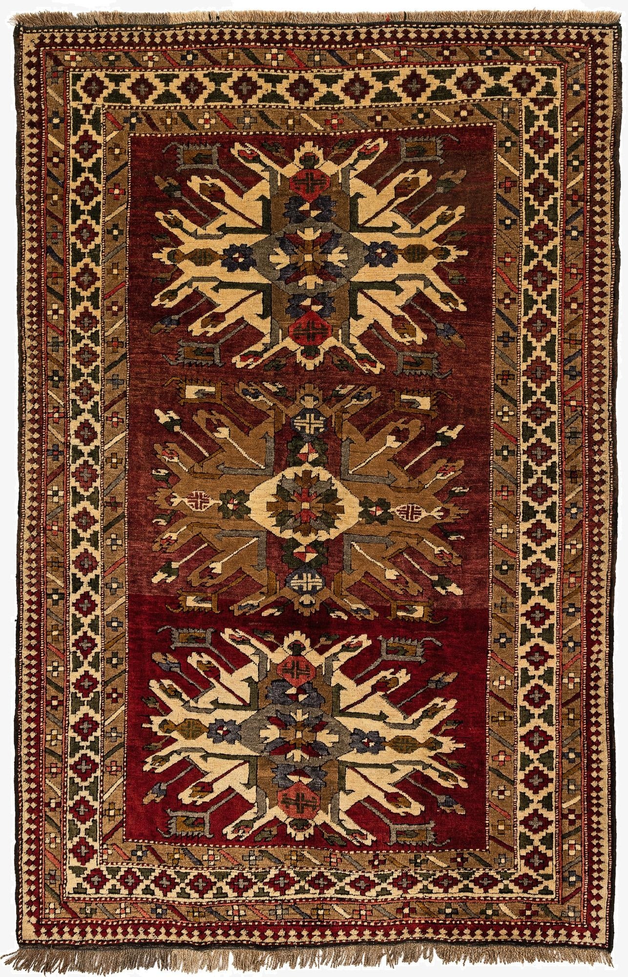 4' 3 x 7' 6  Hand Knotted Kars Wool Rug