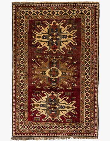 4' 3 x 7' 6 Hand Knotted Kars Wool Rug
