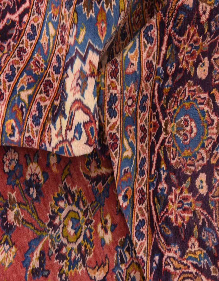 Detail image of 9' 9 x 13' 3  Hand Knotted Kashan Persian Wool Rug