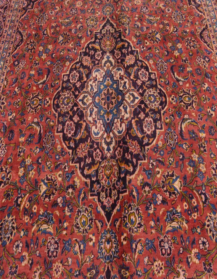 Detail image of 9' 9 x 13' 3  Hand Knotted Kashan Persian Wool Rug