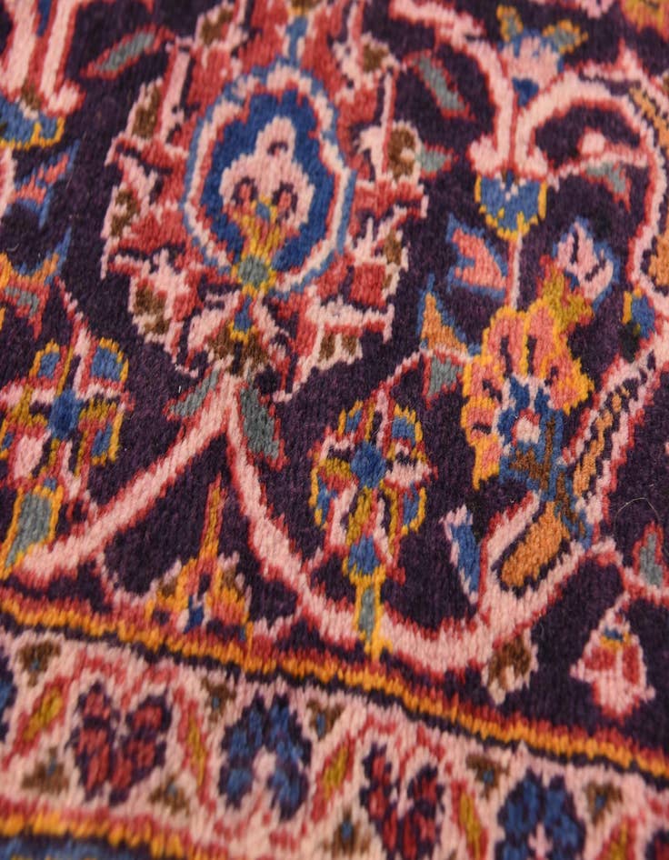 Detail image of 9' 9 x 13' 3  Hand Knotted Kashan Persian Wool Rug