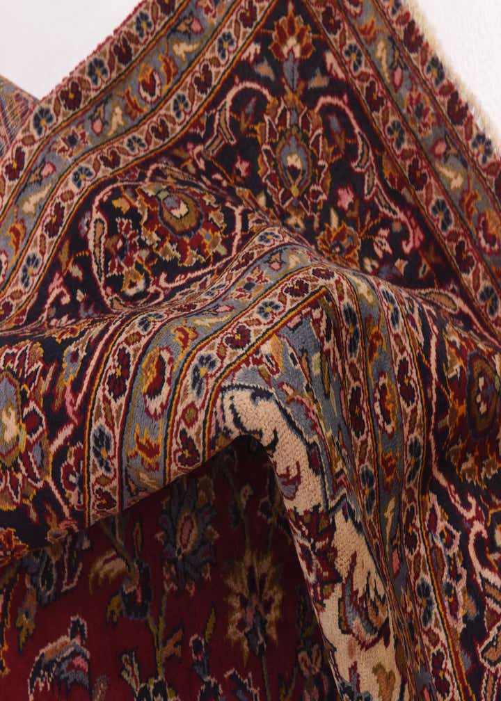 9' 7 x 13' 3 Hand Knotted Kashan Persian Wool Rug
