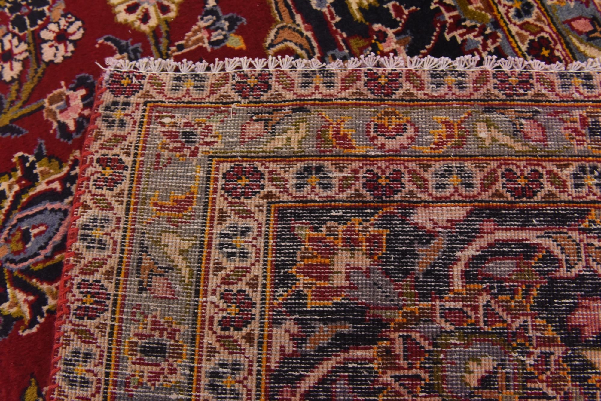 9' 7 x 13' 3 Hand Knotted Kashan Persian Wool Rug