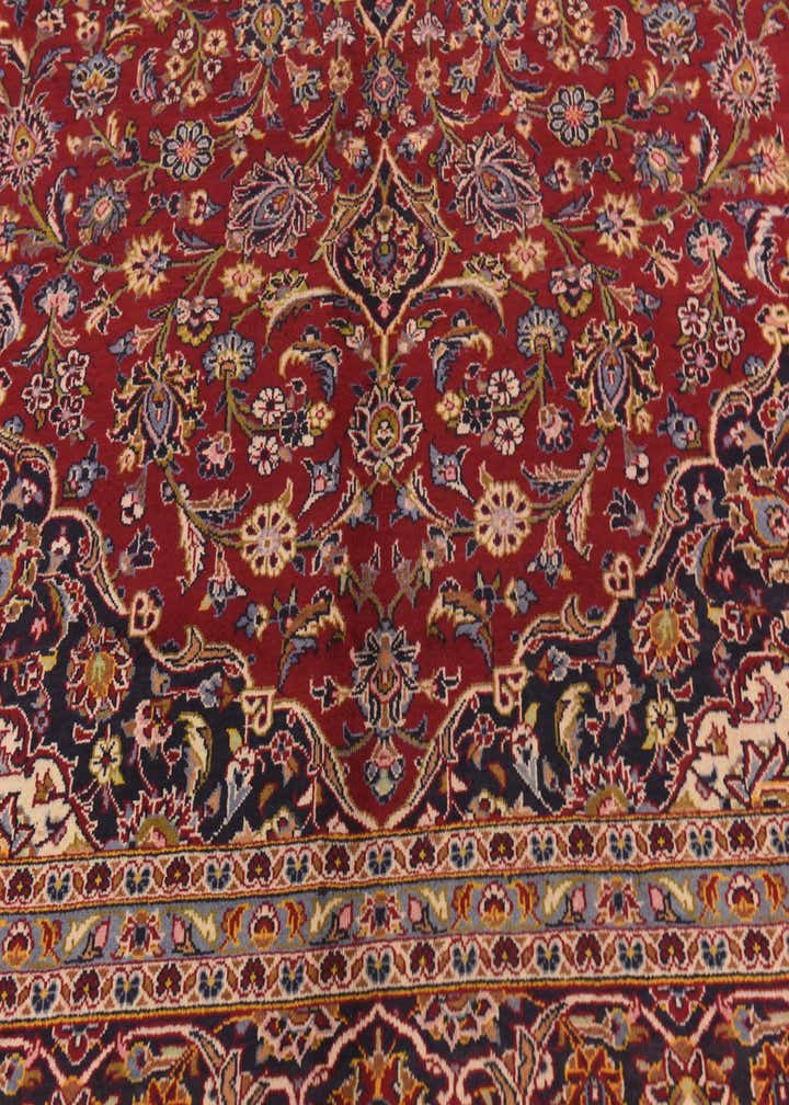9' 7 x 13' 3 Hand Knotted Kashan Persian Wool Rug