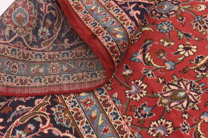 9' 8 x 13' Hand Knotted Kashan Persian Wool Rug