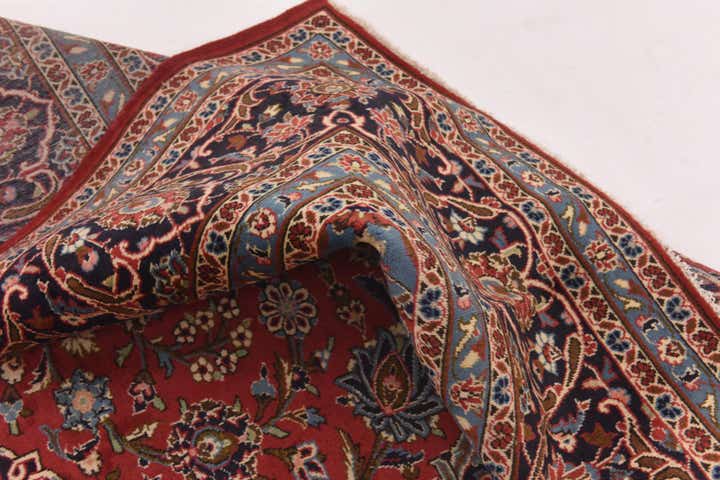 9' 8 x 13' Hand Knotted Kashan Persian Wool Rug