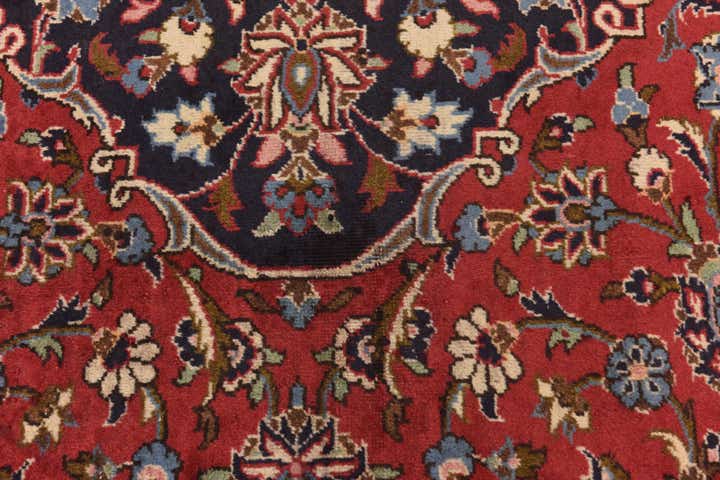 9' 8 x 13' Hand Knotted Kashan Persian Wool Rug