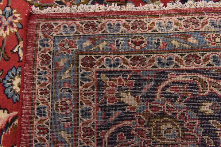 9' 8 x 13' Hand Knotted Kashan Persian Wool Rug