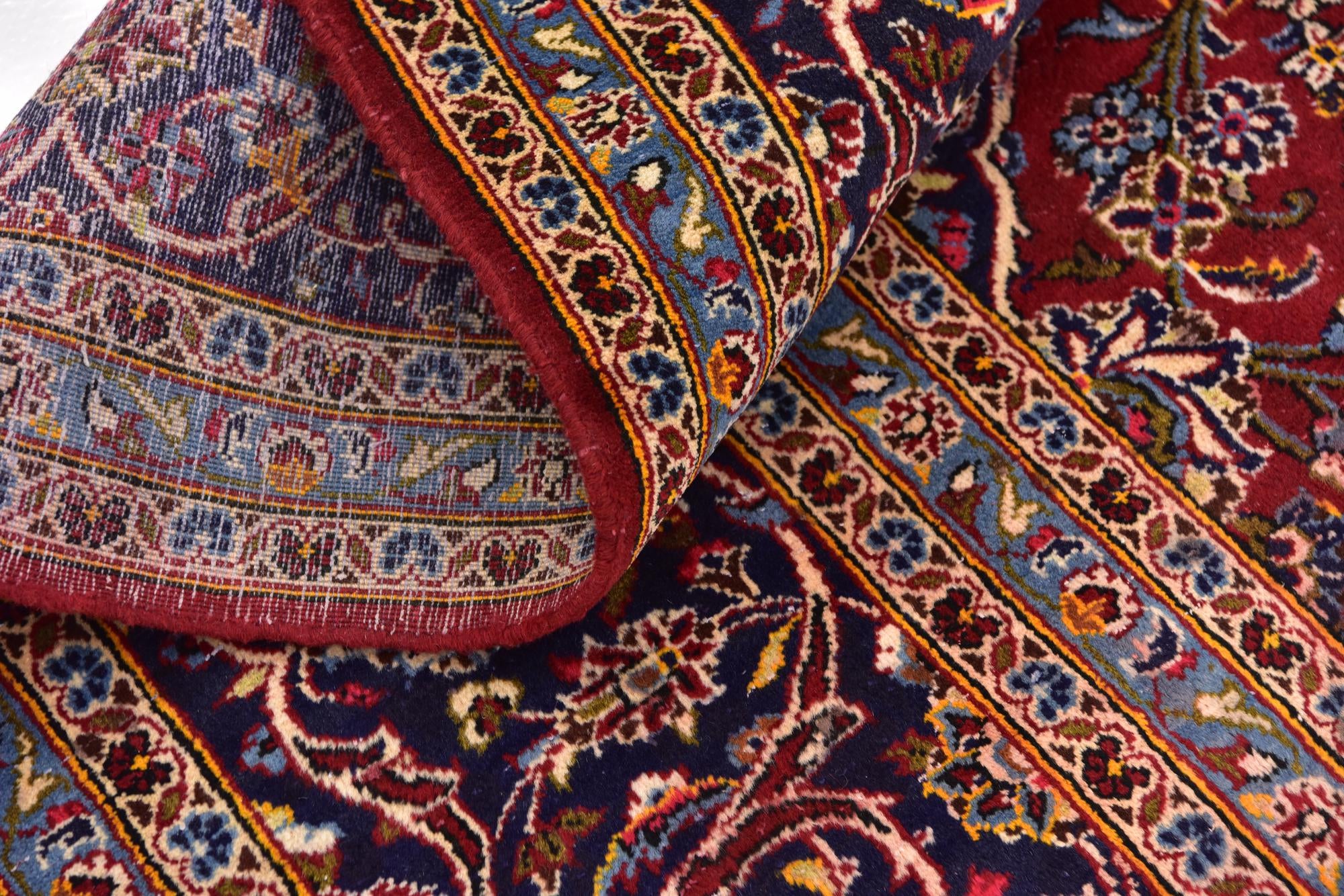 9' 9 x 12' 10 Hand Knotted Kashan Persian Wool Rug