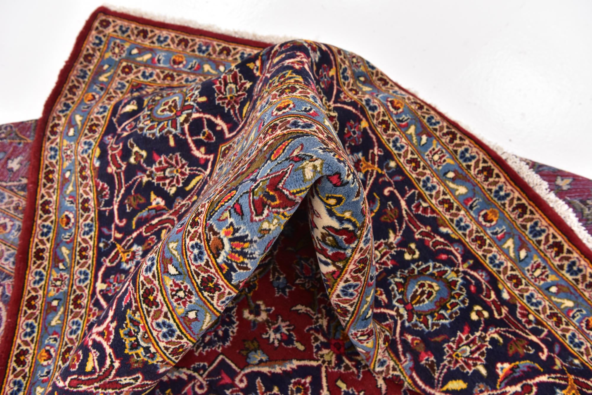 9' 9 x 12' 10 Hand Knotted Kashan Persian Wool Rug
