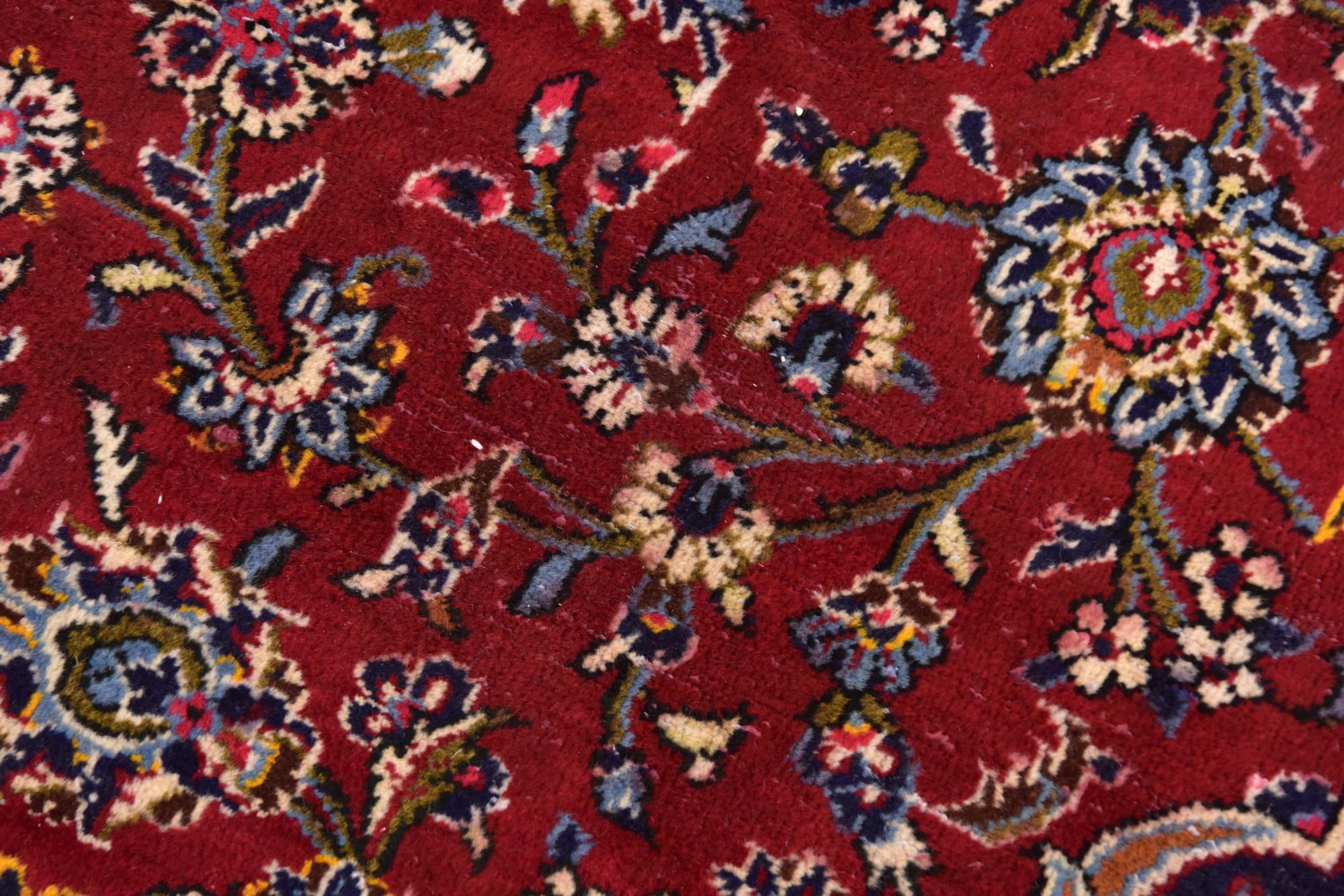 9' 9 x 12' 10 Hand Knotted Kashan Persian Wool Rug