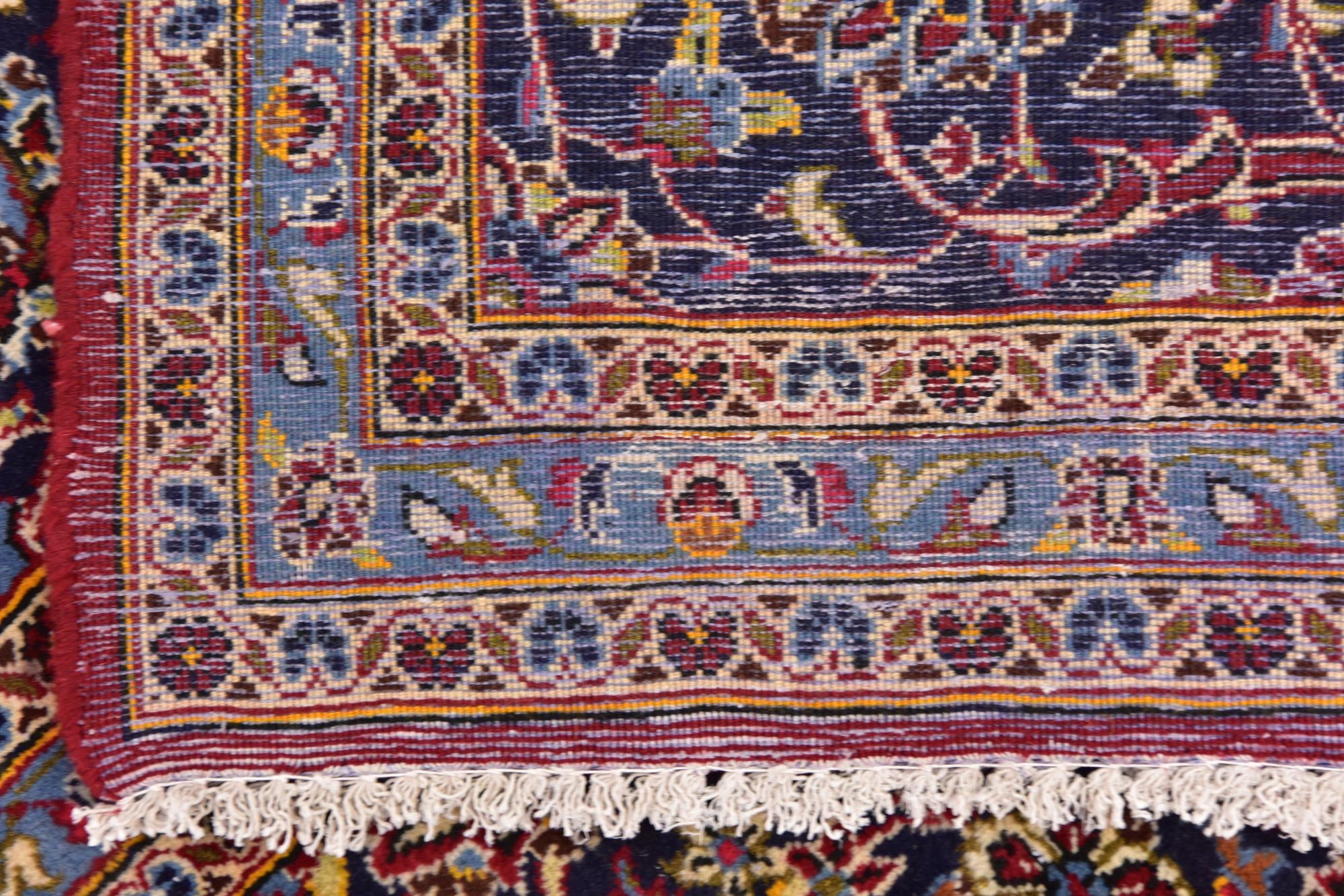 9' 9 x 12' 10 Hand Knotted Kashan Persian Wool Rug