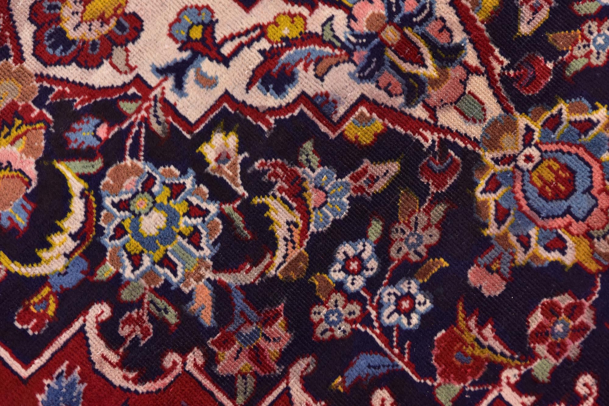 9' 7 x 13' 3 Hand Knotted Kashan Persian Wool Rug