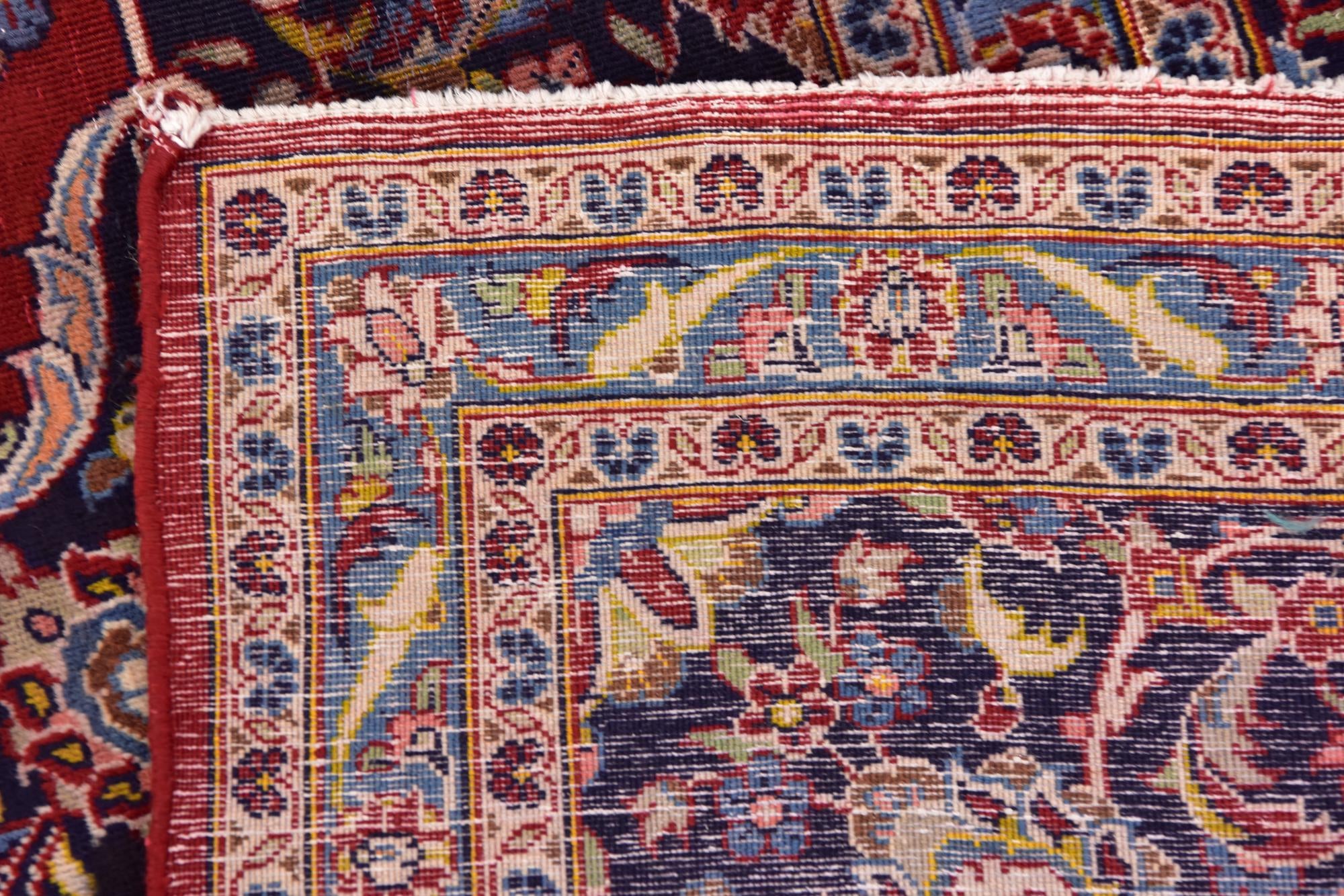 9' 7 x 13' 3 Hand Knotted Kashan Persian Wool Rug